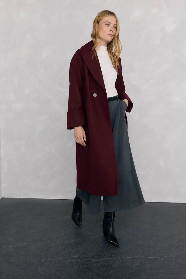 Pedro del Hierro Coat Burgundy