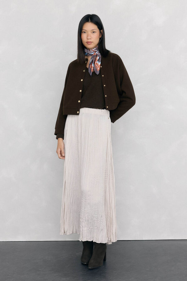 Pedro del Hierro V sweater with mini cross-knit details Brown