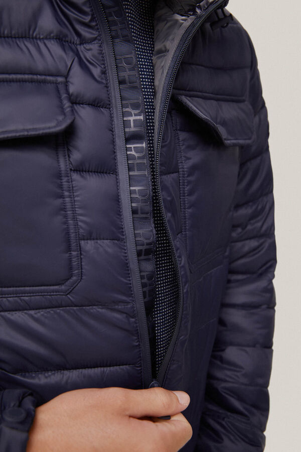 Pedro del Hierro Ultralight jacket with hood Blue