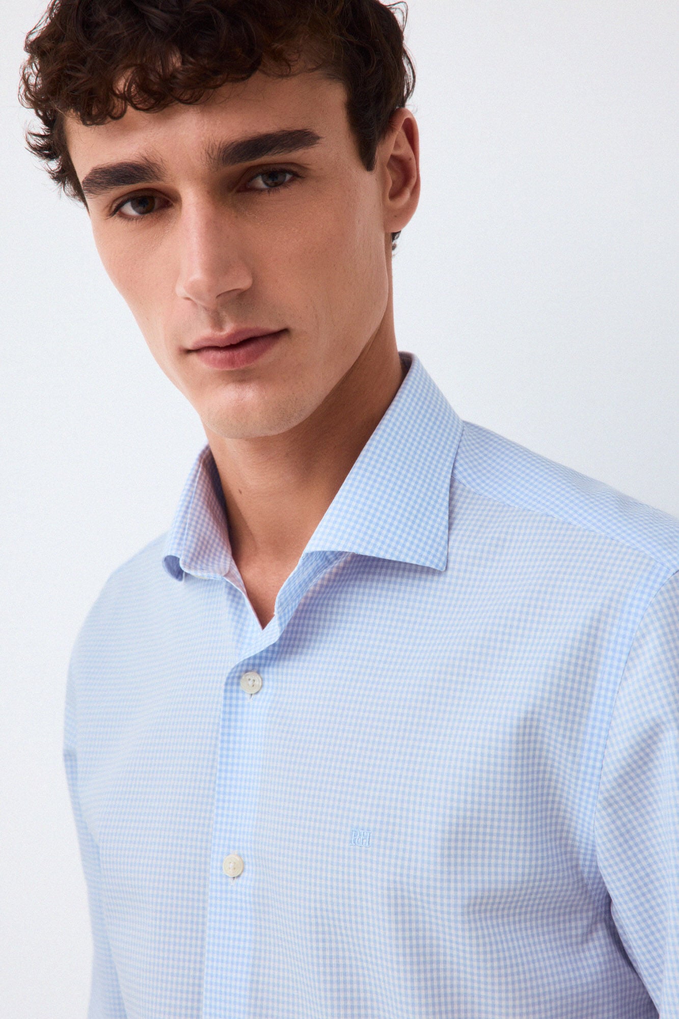 Pedro del Hierro Easy-iron plaid dress shirt