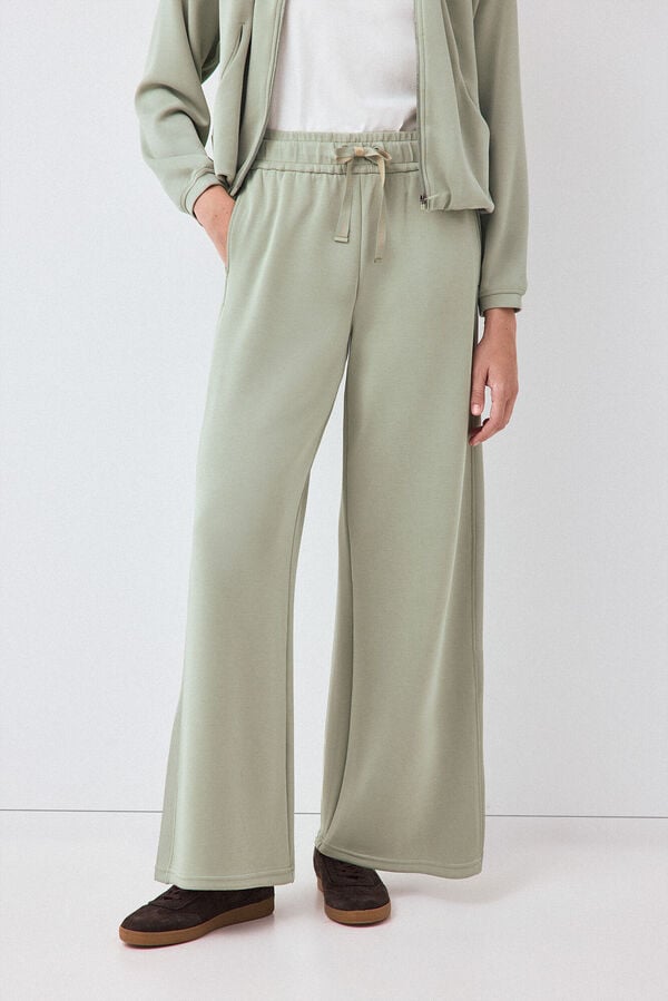 Pedro del Hierro Soft touch flare trousers Green