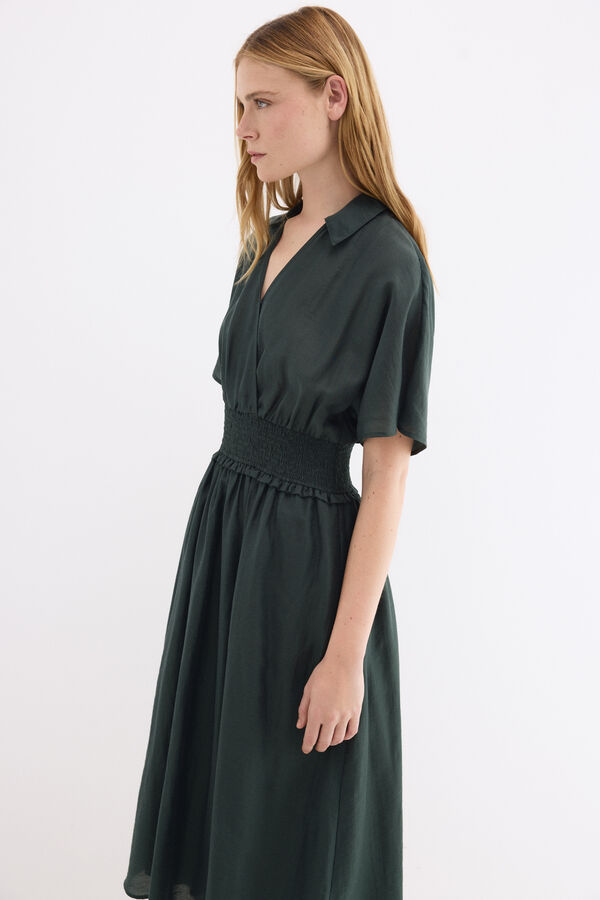 Pedro del Hierro Gathered waist detail midi dress Green