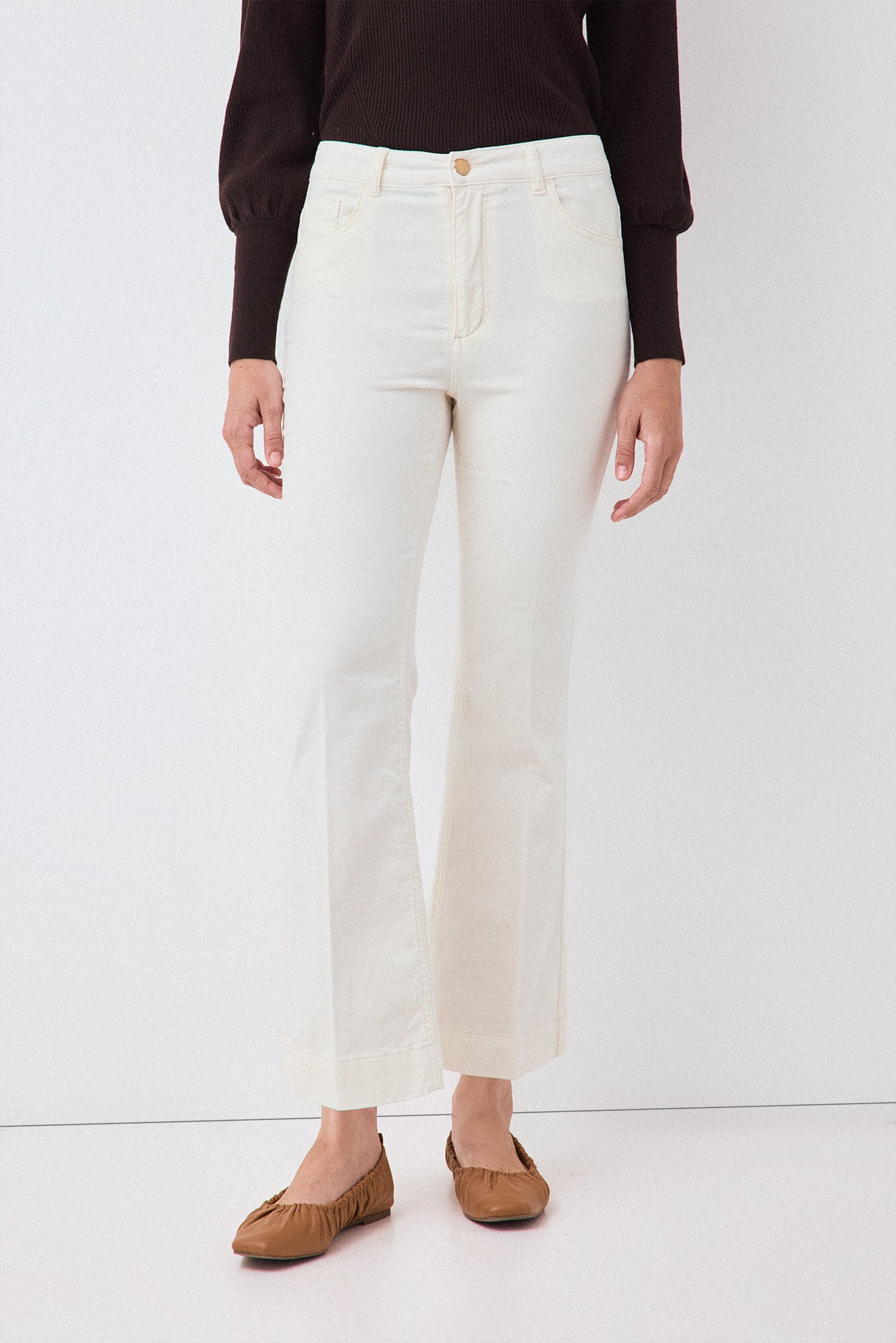 Pedro del Hierro Velvet flare cropped trousers
