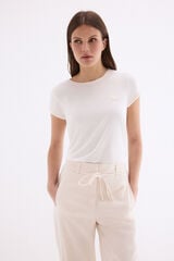 Pedro del Hierro T-shirt with faux leather details White