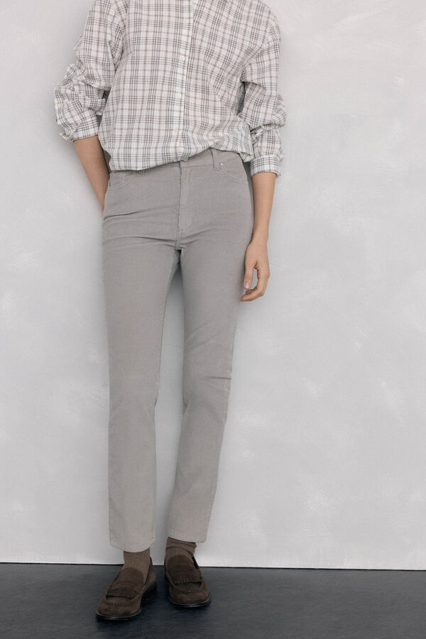 Pedro del Hierro Calças push-up de veludo Cizento