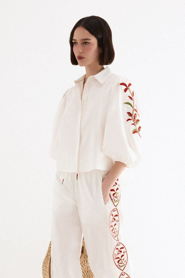 TFP by Tamara Falc&oacute; Floral embroidered blouse White
