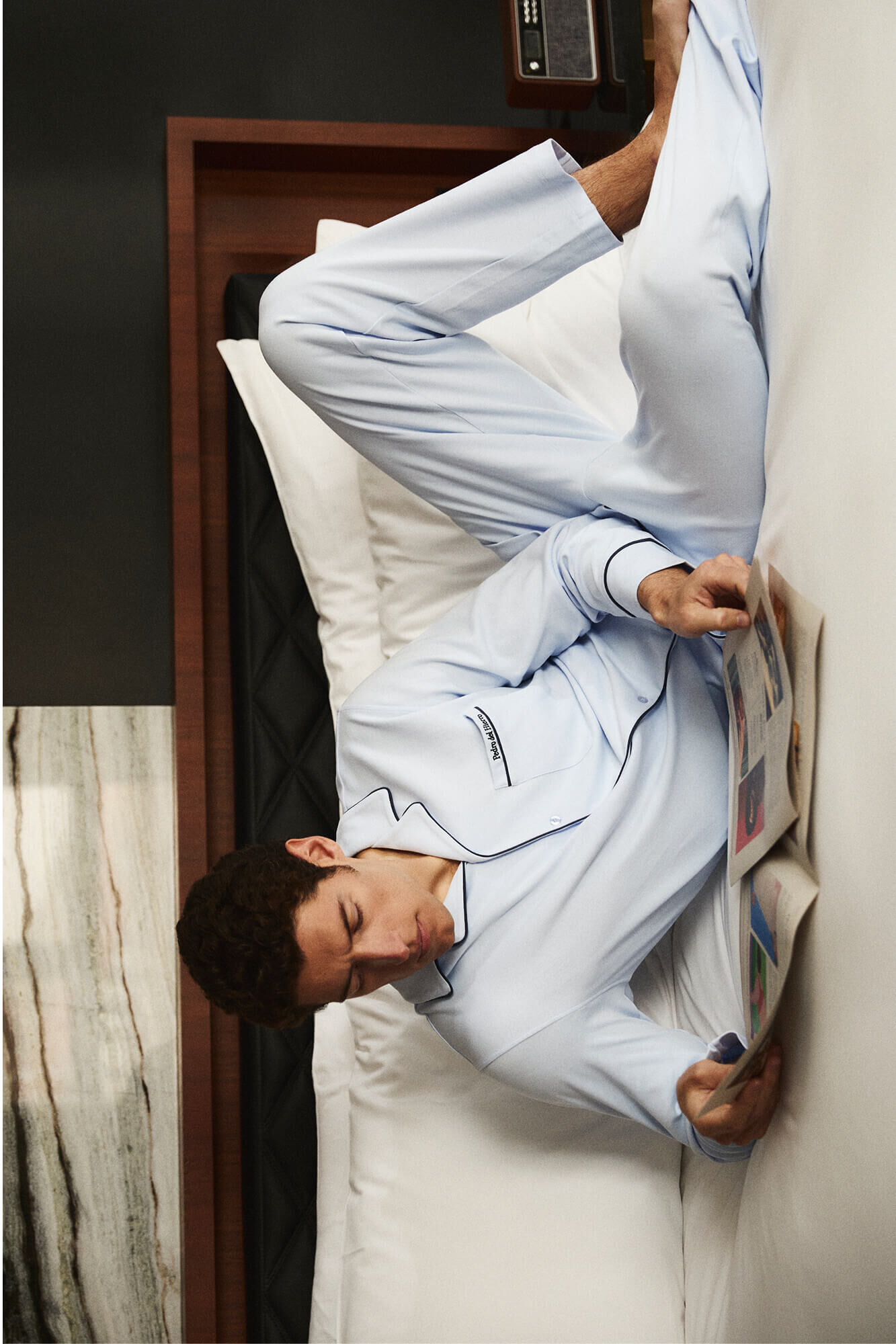 Pedro del Hierro Spanish cotton long sleeve pyjama shirt