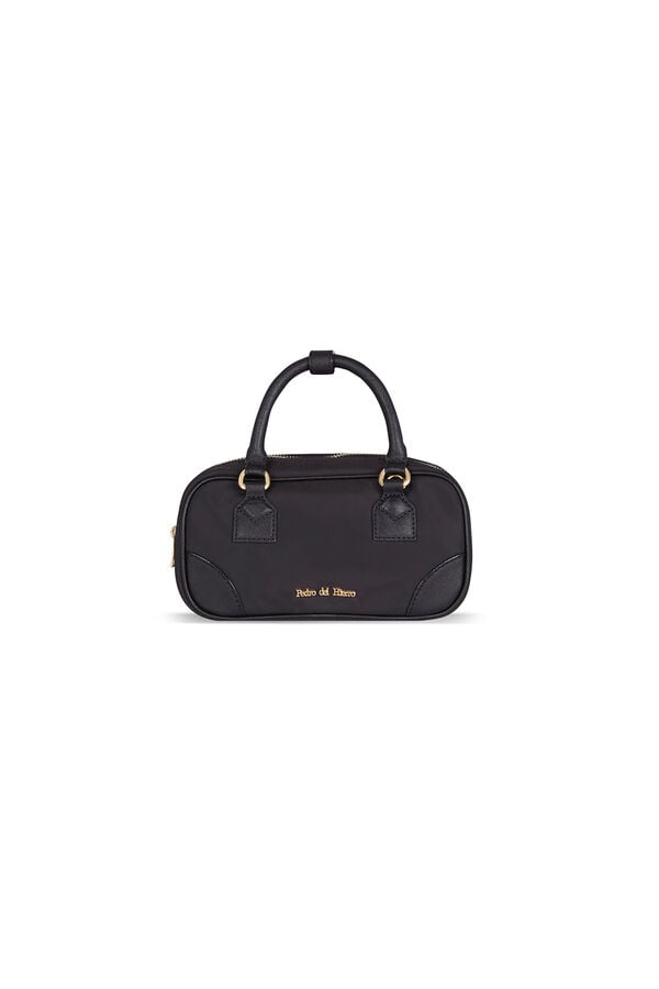 Pedro del Hierro Nylon crossbody bag with zippers Black