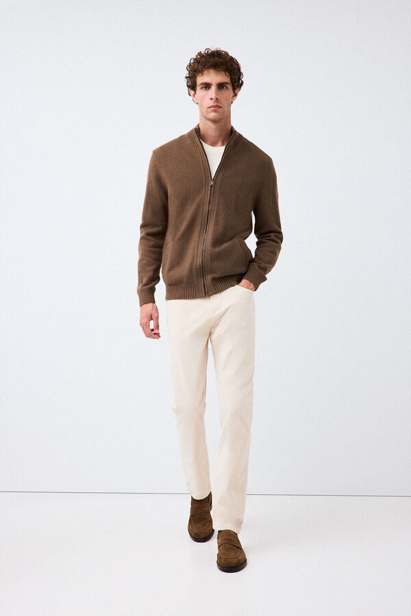 Pedro del Hierro Colour slim fit 5 pocket trousers Beige