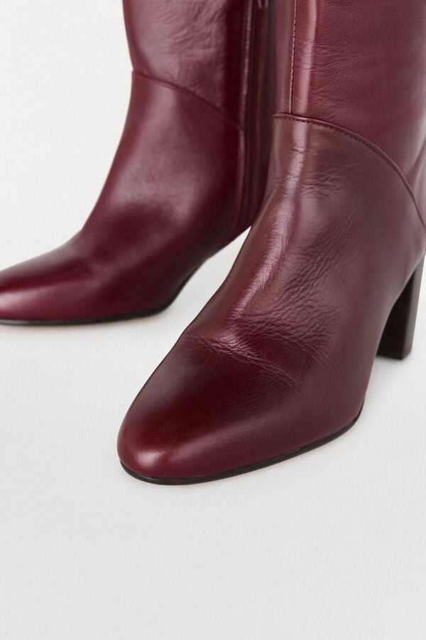 Pedro del Hierro High leather boot Burgundy