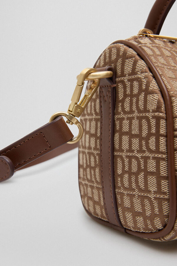 Pedro del Hierro Mini bowling bag logo Brown