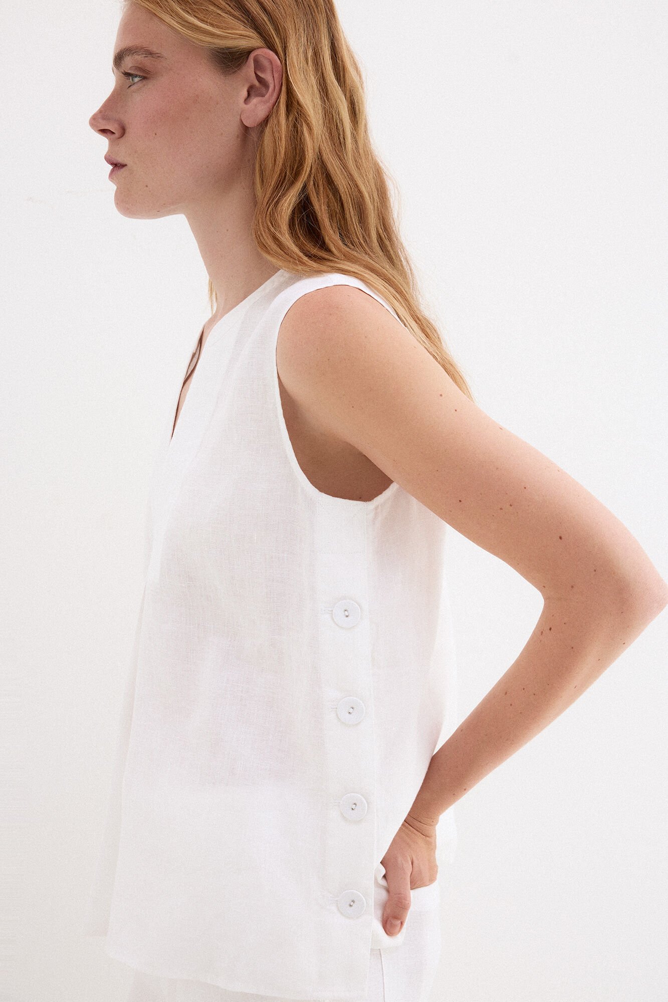 Pedro del Hierro Plain linen top
