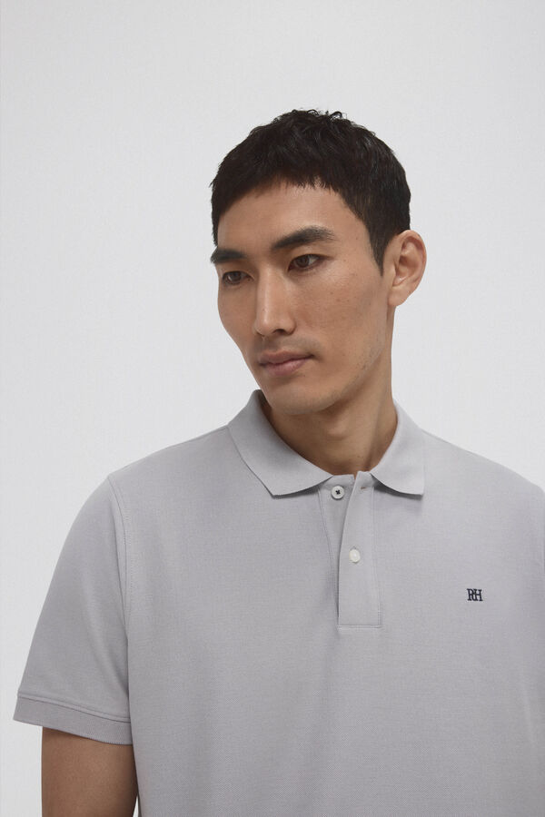 Pedro del Hierro Basic piqué polo shirt Grey