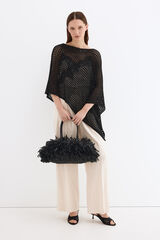 Pedro del Hierro Jersey-knit sequinned cape Black