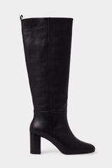 Pedro del Hierro Leather high heel boot Black