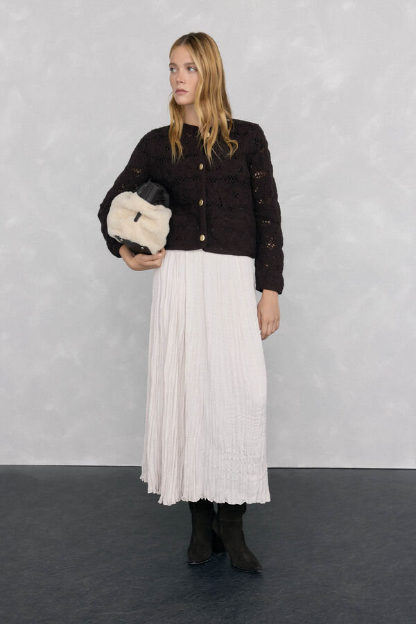 Pedro del Hierro crochet jersey-knit jacket Brown
