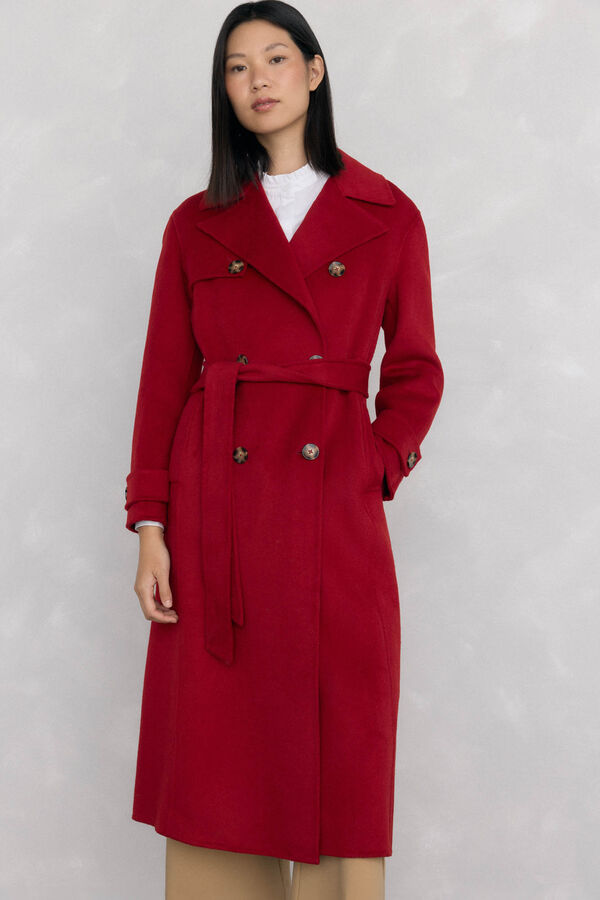 Pedro del Hierro Long double-sided trench coat Red