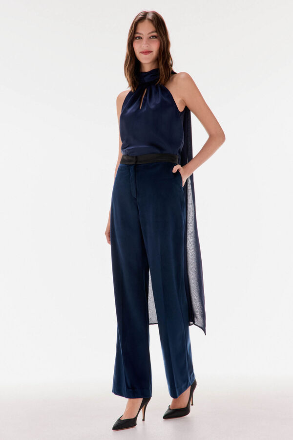 TFP by Tamara Falcó Top com laçada liso Azul
