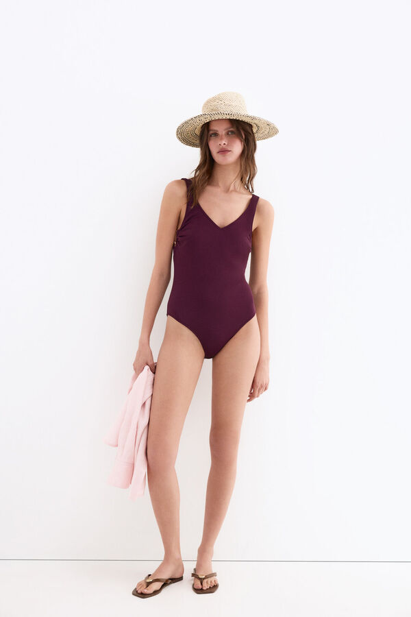 Pedro del Hierro Swimwear with side buckle Burgundy
