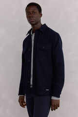 Pedro del Hierro Plain wool overshirt Blue