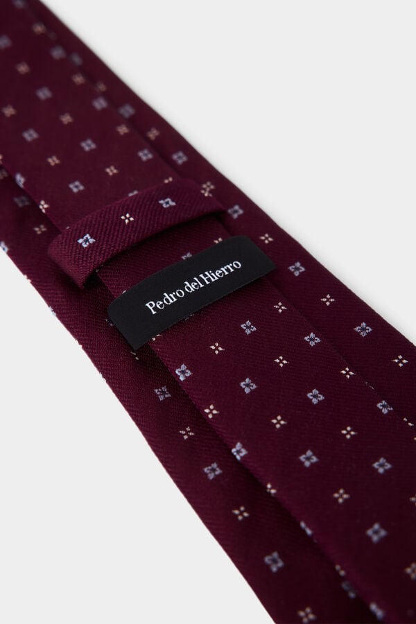 Pedro del Hierro Extra-fine silk tie Burgundy