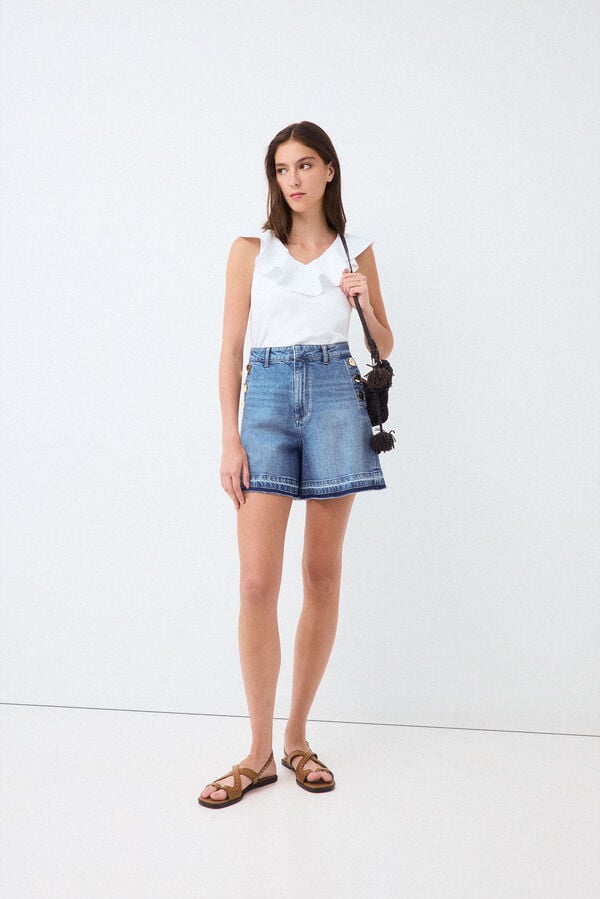 Pedro del Hierro Denim Bermuda shorts Blue
