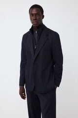 Pedro del Hierro Knit jacket with removable lining Blue