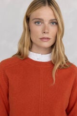 Pedro del Hierro wool sweater with a central crew neck Orange