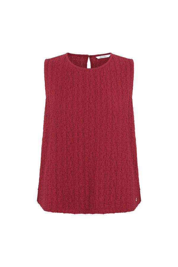 Pedro del Hierro Wrinkled fabric sleeveless top Burgundy