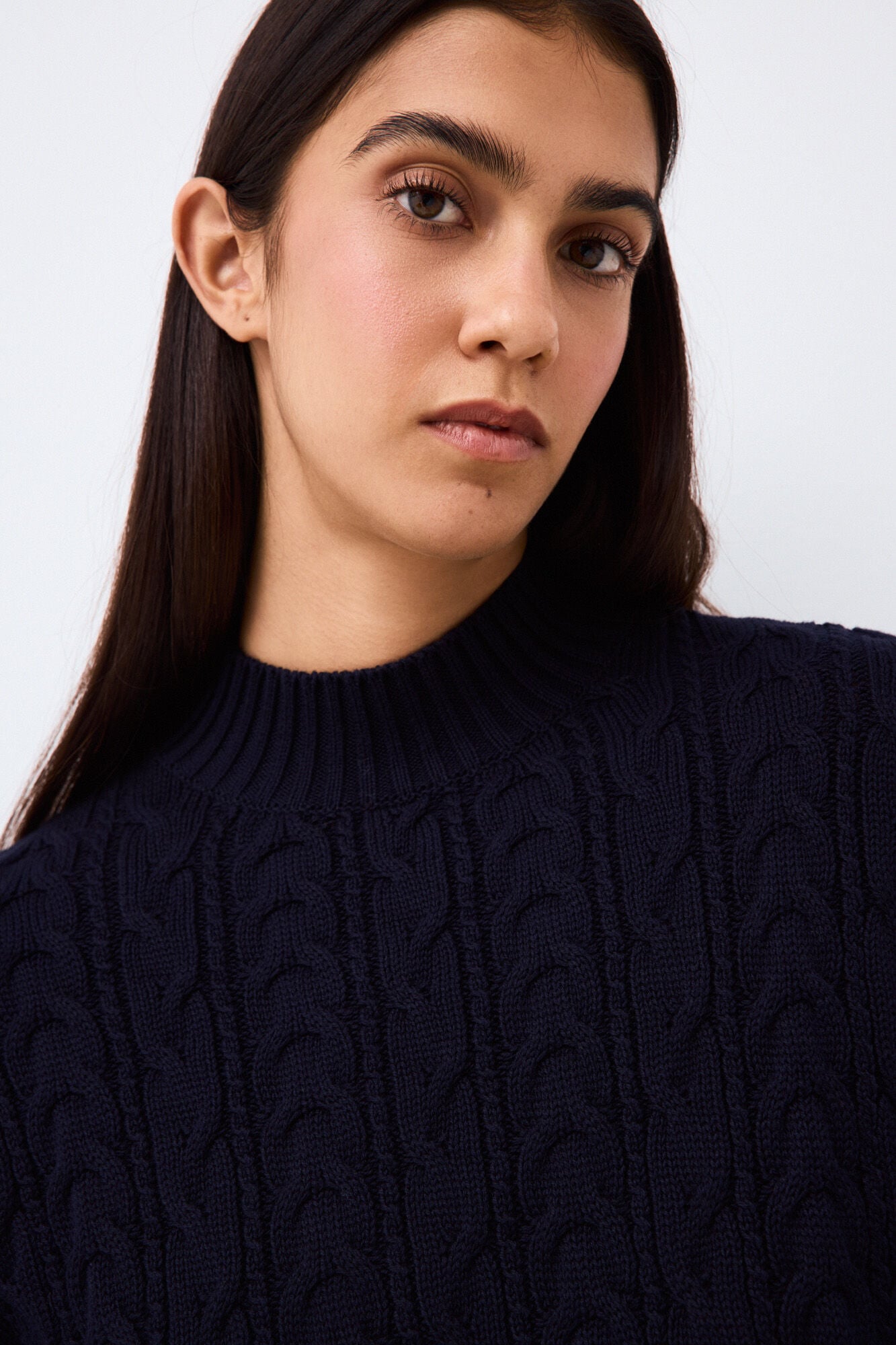 Pedro del Hierro Spanish cotton cross-knit loose jumper