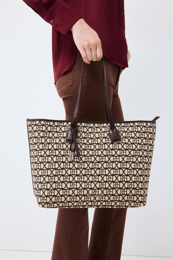 Pedro del Hierro Mala tote bag com logo Beige