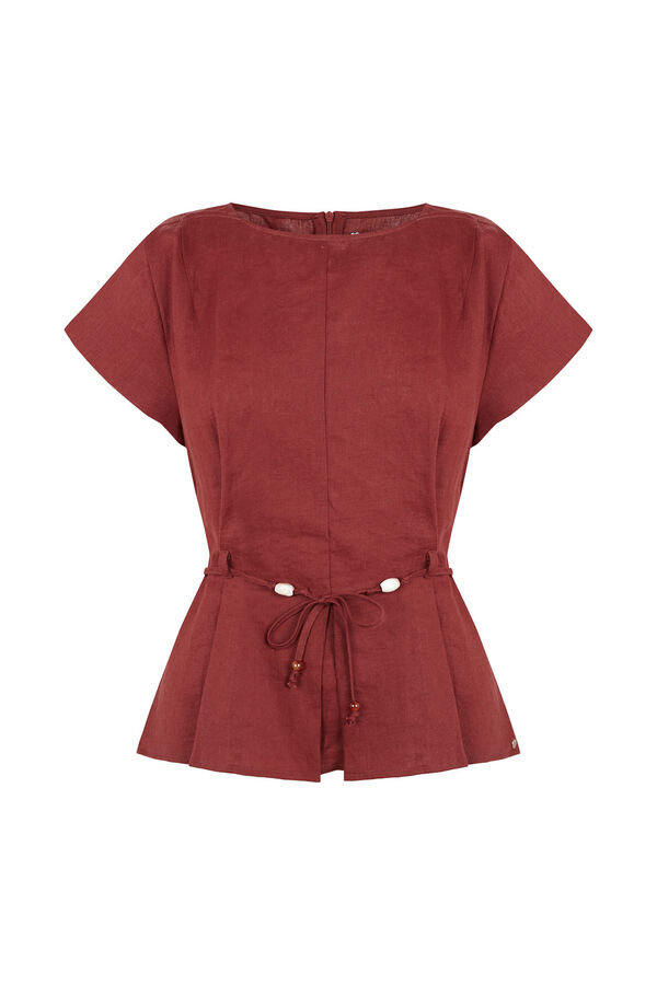 Pedro del Hierro Linen belted top Orange
