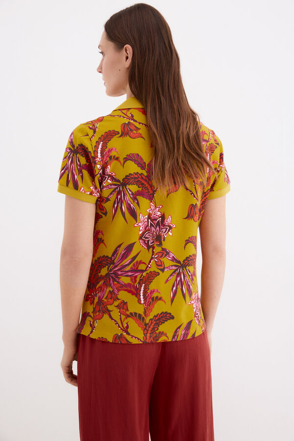 Pedro del Hierro Printed short sleeve polo shirt Yellow