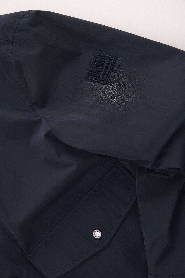 Pedro del Hierro Lightweight contrast neck jacket Blue