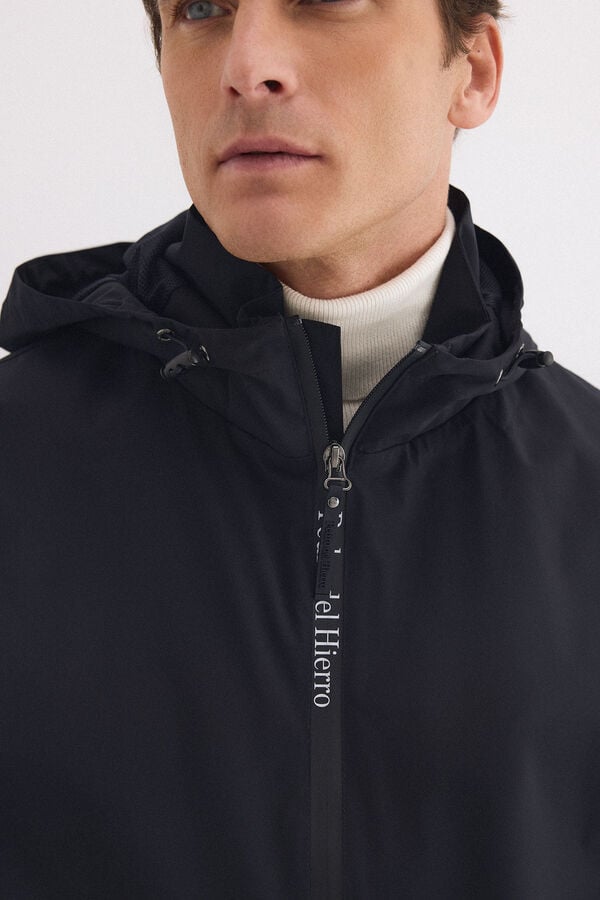 Pedro del Hierro Technical lightweight hooded jacket Blue