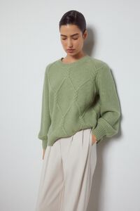 Pedro del Hierro Sequinned mini cross-knit Argyle jumper Green
