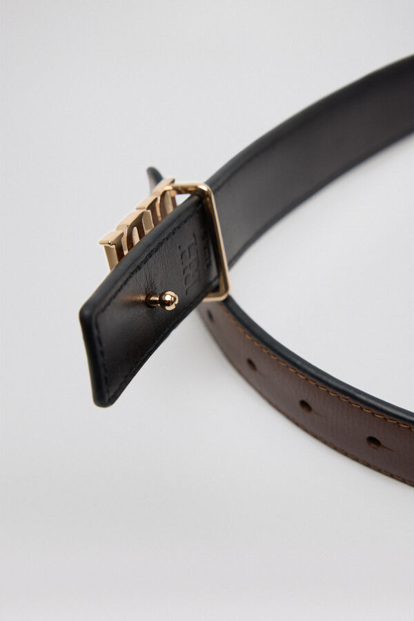 Pedro del Hierro reversible logo belt Black