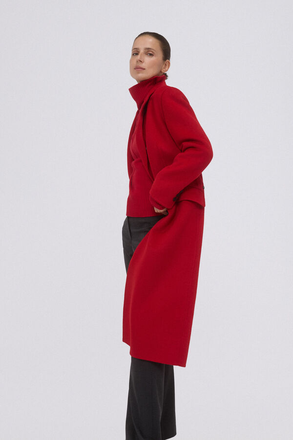 Pedro del Hierro Double-faced coat with cross-over Orange