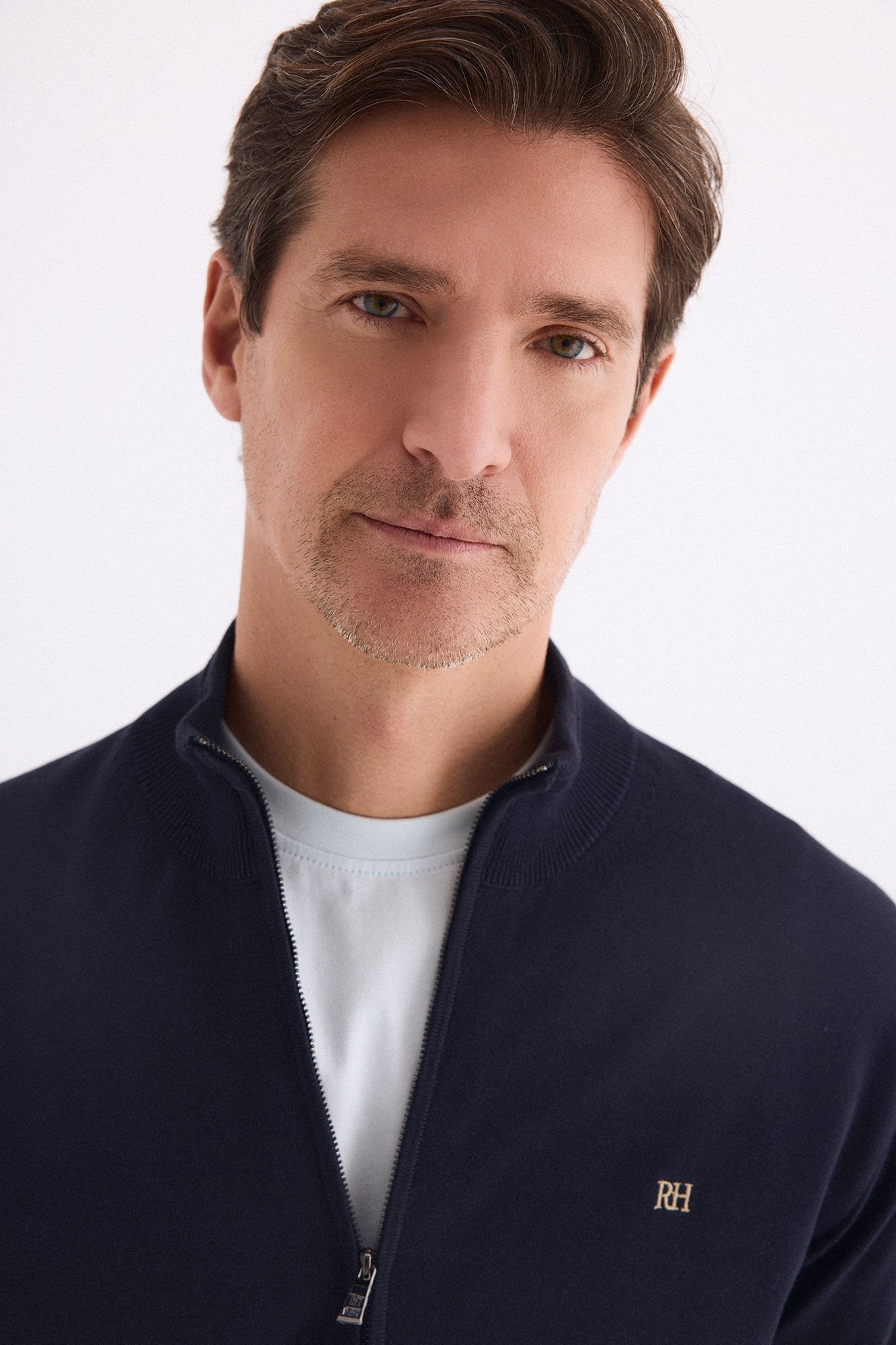 Pedro del Hierro Premium cotton jersey-knit zip fastening cardigan