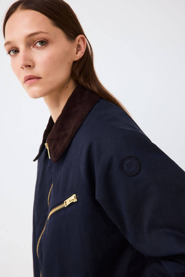 Pedro del Hierro Waxed short puffer parka Blue