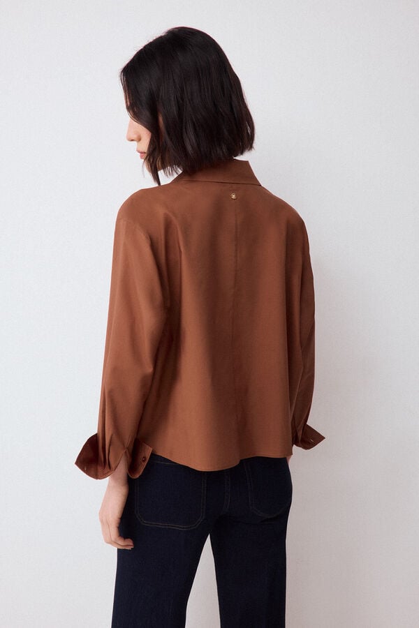 Pedro del Hierro Plain short shirt Brown