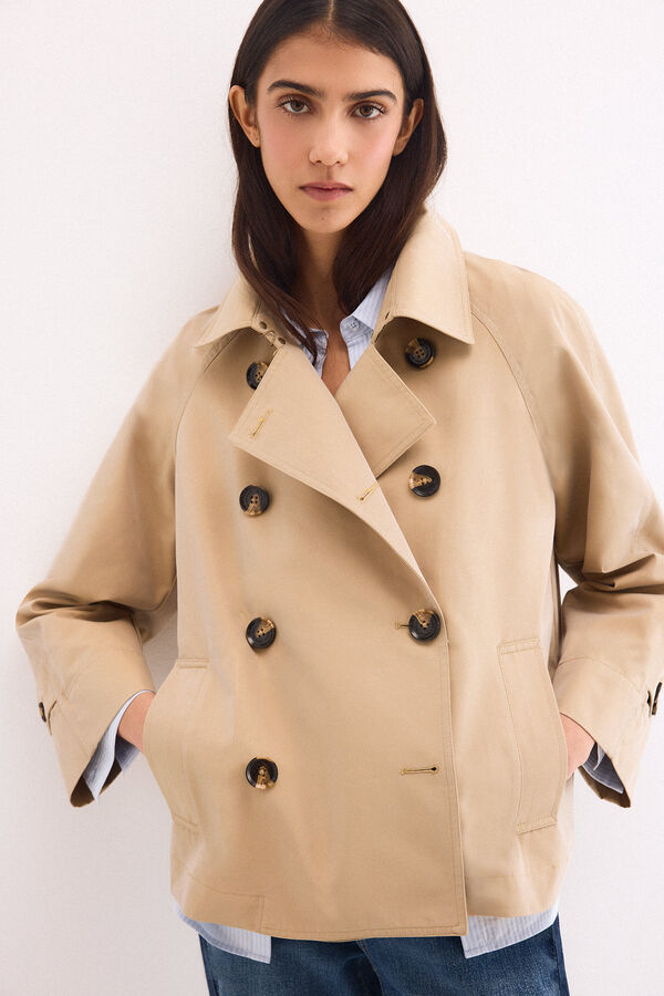 Pedro del Hierro Short trench coat Beige