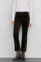 Pedro del Hierro Cropped flare velvet pants Brown