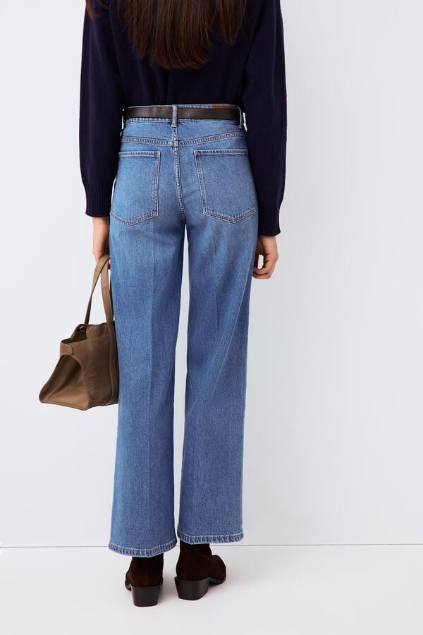 Pedro del Hierro Soft touch wide leg jeans Blue