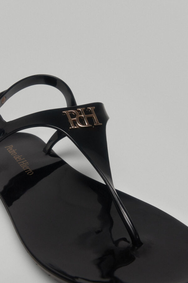 Pedro del Hierro Flip-flops with buckle logo Black