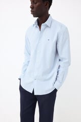 Pedro del Hierro Striped non-iron + anti-stain slim fit dress shirt Blue