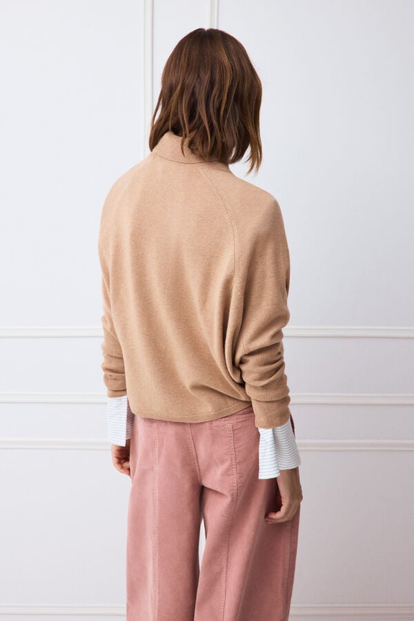 TFP by Tamara Falc&oacute; Oversize funnel neck jumper Brown