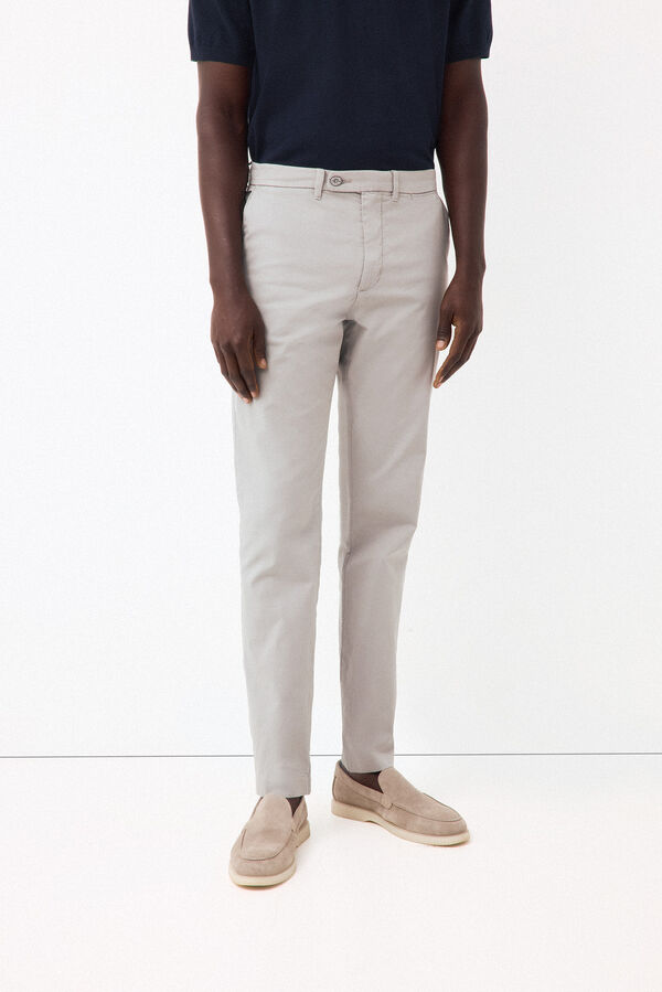 Pedro del Hierro Lightweight structure slim chinos Grey