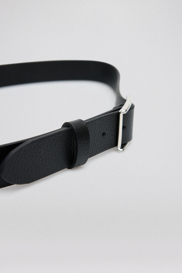 Pedro del Hierro Plain leather belt Black