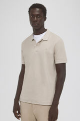 Pedro del Hierro Slim basic polo shirt with embroidered logo Beige